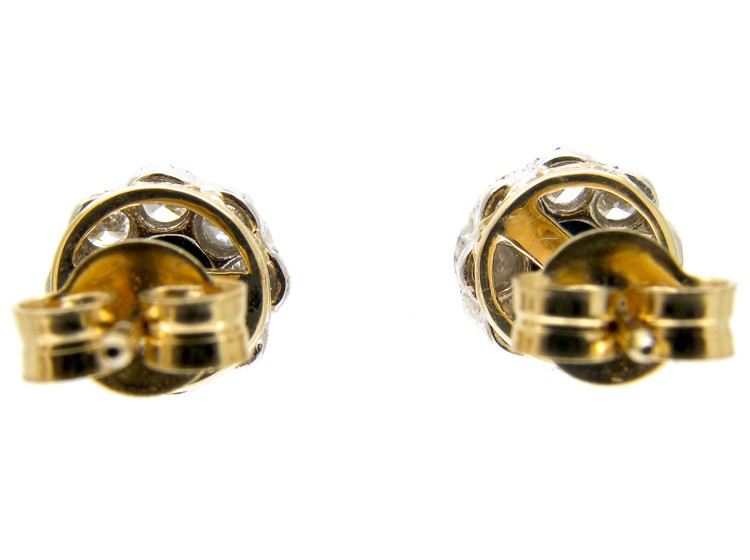 Emerald Diamond Cluster Earrings