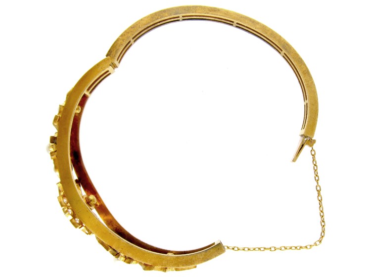 Diamond & Natural Split Pearls Bangle
