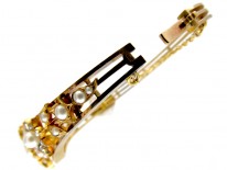 Diamond & Natural Split Pearls Bangle