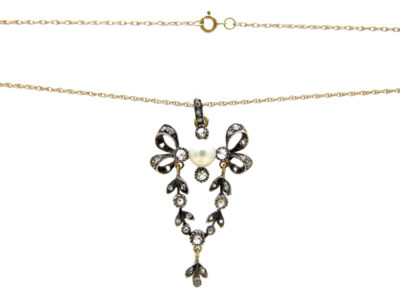 Diamond & Pearl Pendant on Chain