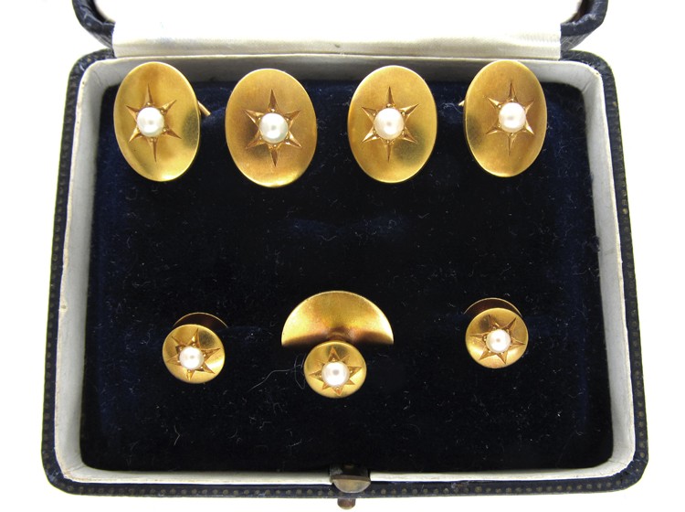 Victorian Cufflinks & Studs Set in Case
