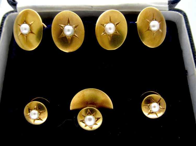 Victorian Cufflinks & Studs Set in Case