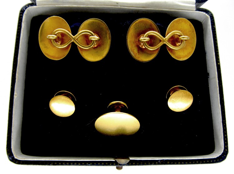 Victorian Cufflinks & Studs Set in Case