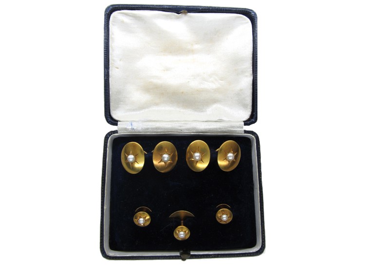 Victorian Cufflinks & Studs Set in Case