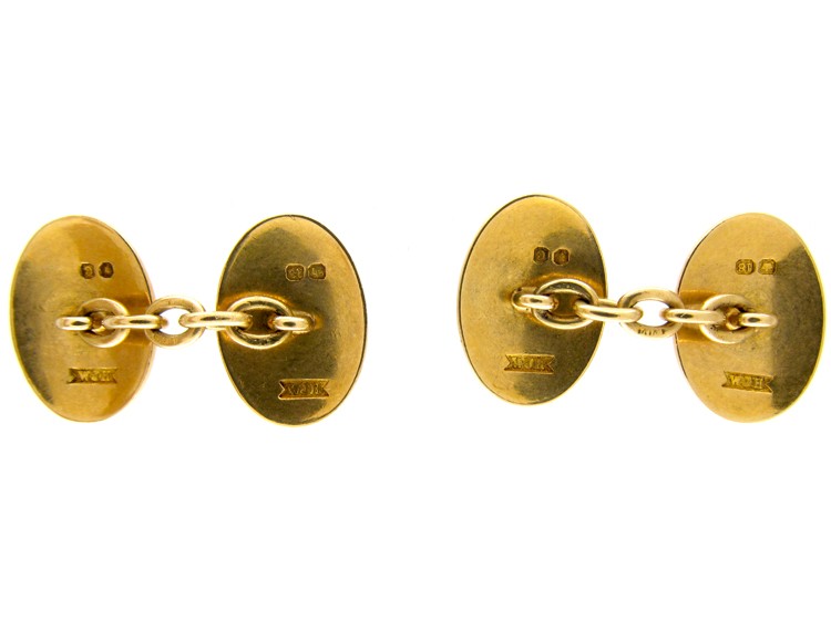 18ct Gold Plain Victorian Cufflinks