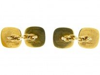 18ct Gold & Platinum Engine Turned Cufflinks