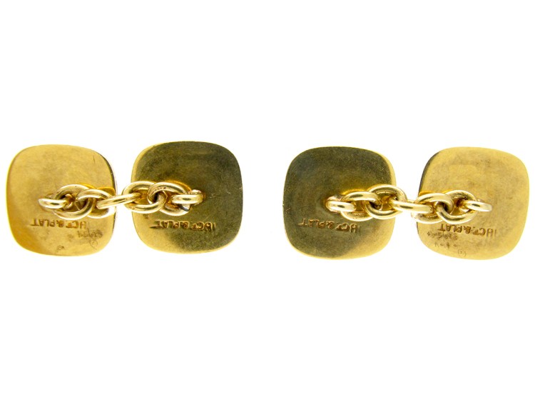 18ct Gold & Platinum Engine Turned Cufflinks
