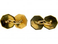 Black & White Enamel Art Deco 18ct Gold Cufflinks