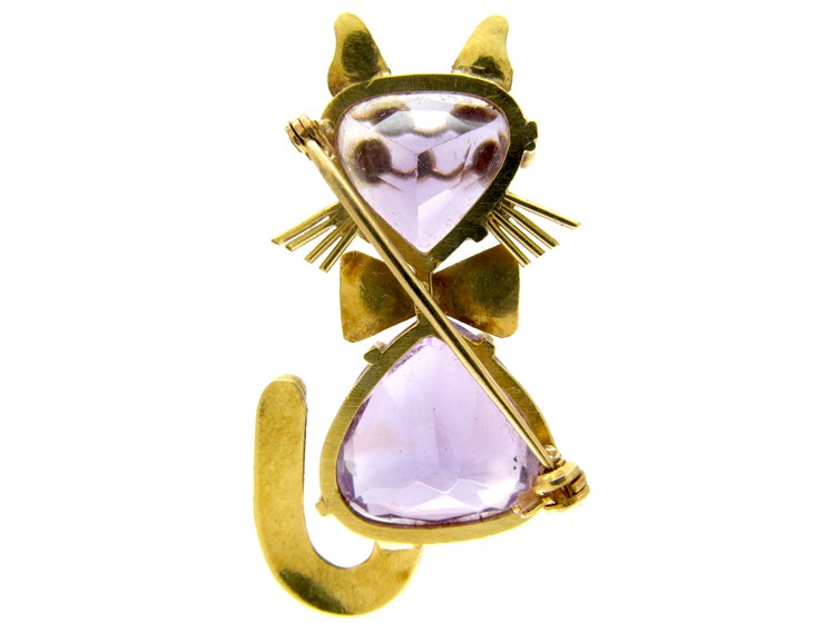 18ct Gold Cat Brooch