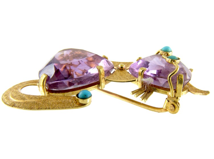 18ct Gold Cat Brooch