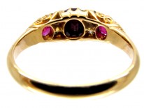 Burma Ruby & Diamond Half Hoop Victorian Ring