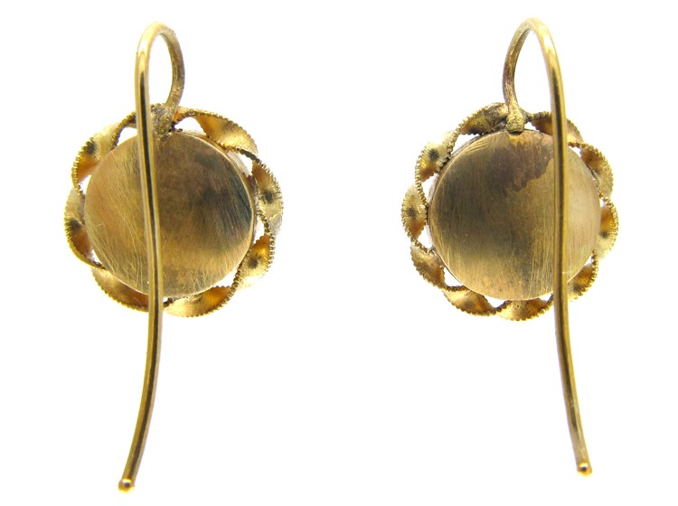 Victorian Gold & Cabochon Garnet Earrings