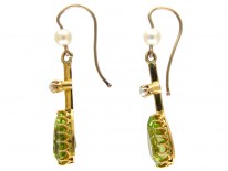 Peridot & Natural Pearl Drop Earrings