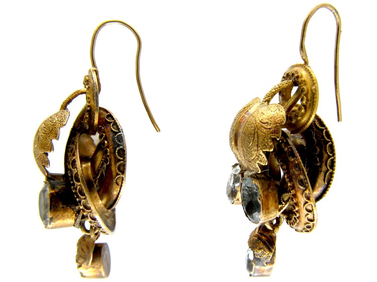 Victorian Gold & Aquamarine Drop Earrings