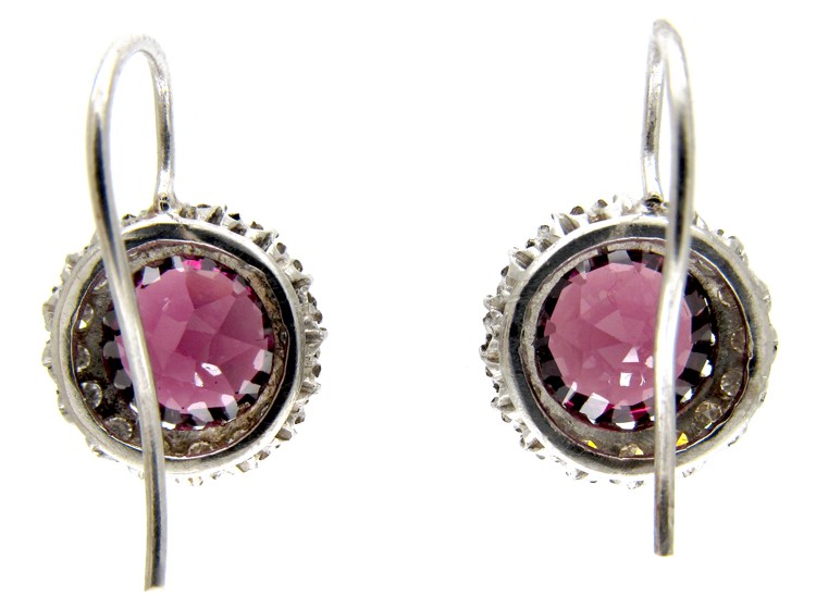 Pink Tourmaline & Diamond Earrings