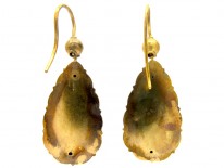 Victorian Drop 15ct Gold & Diamond Earrings