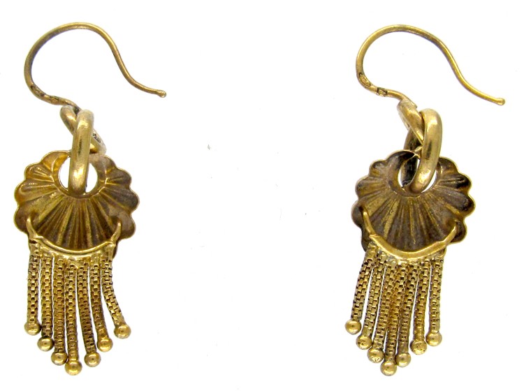 Victorian 18ct Gold Fringe Earrings