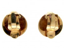 Scallop Shell Gold & Garnet Earrings