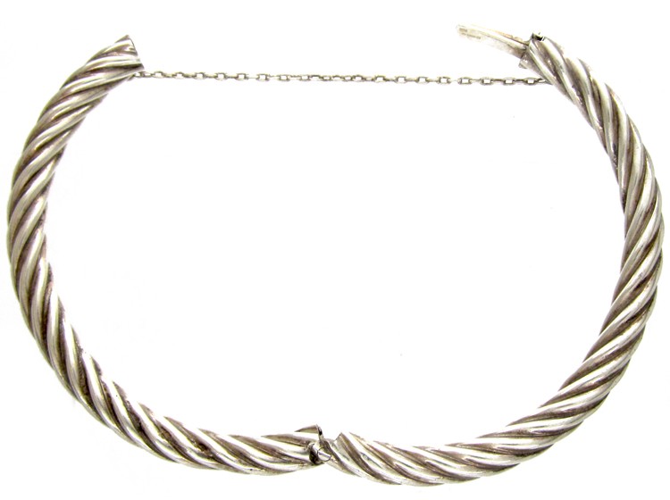 Silver Coily Bangle