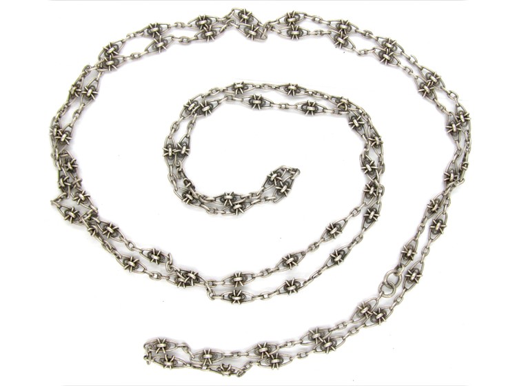 Silver French Long Guard Chain