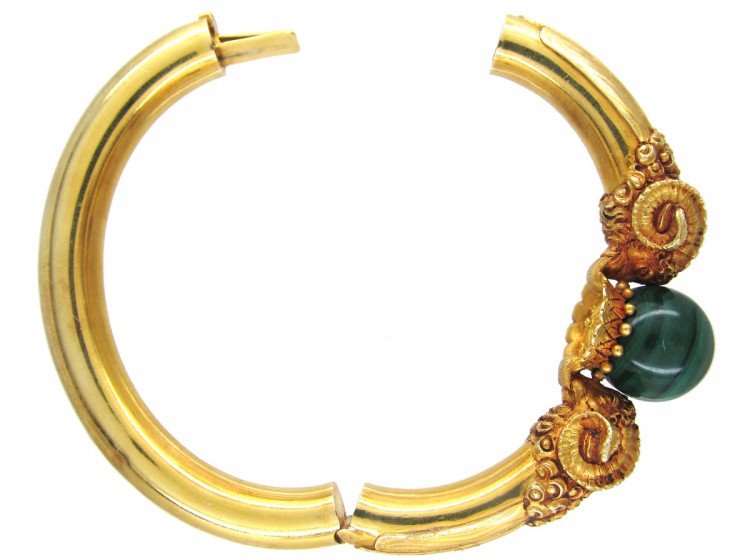 Gold Rams' Heads Bangle by Otto Klein