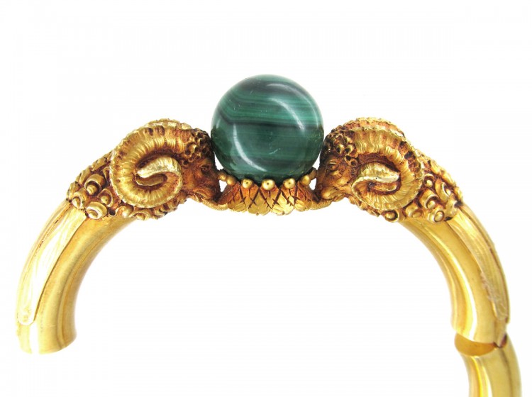 Gold Rams' Heads Bangle by Otto Klein