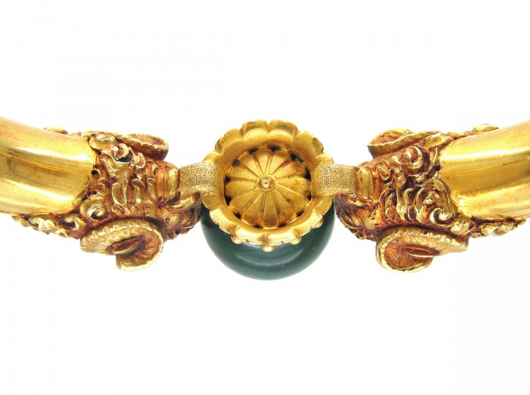Gold Rams' Heads Bangle by Otto Klein
