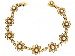 Victorian Natural Pearl Gold Bracelet