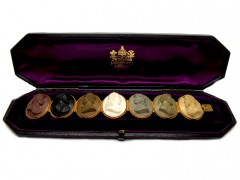 Carved Lava Gold Victorian Bracelet in Original Case