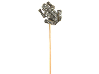 Diamond Frog Tie Pin