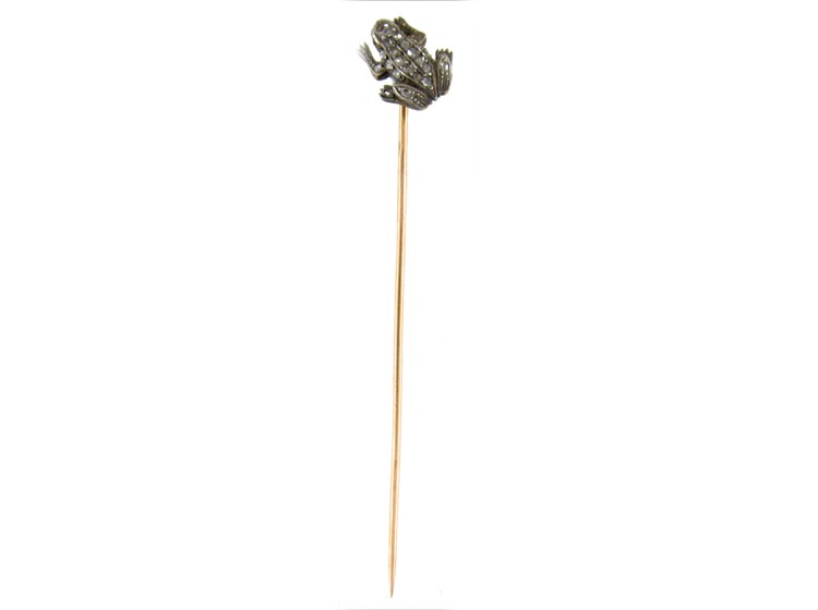 Diamond Frog Tie Pin