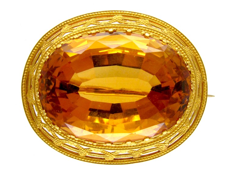 Victorian 18ct Gold & Citrine Brooch