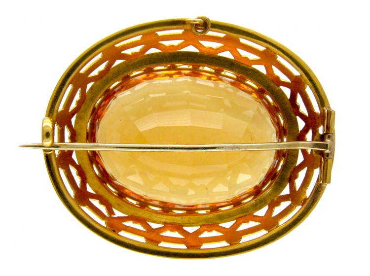 Victorian 18ct Gold & Citrine Brooch