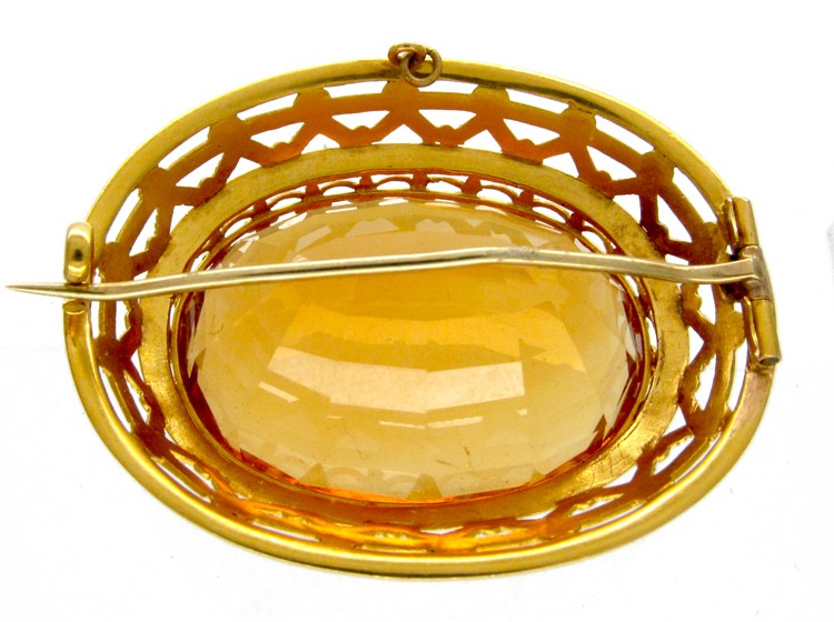 Victorian 18ct Gold & Citrine Brooch
