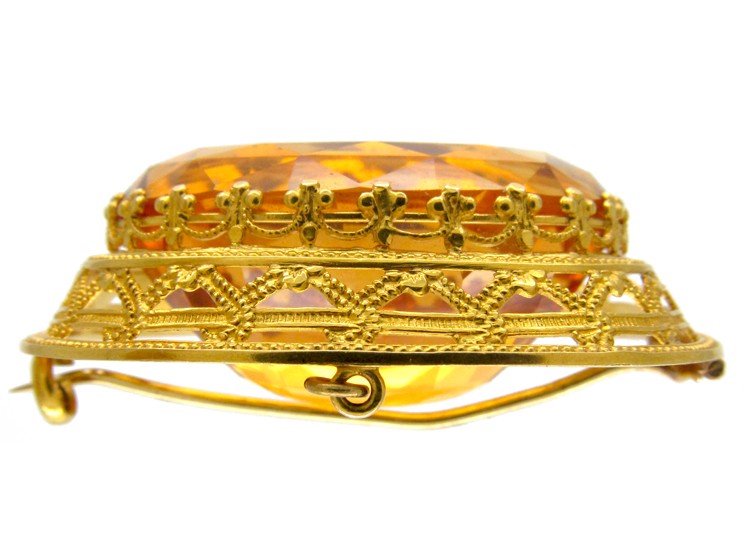 Victorian 18ct Gold & Citrine Brooch