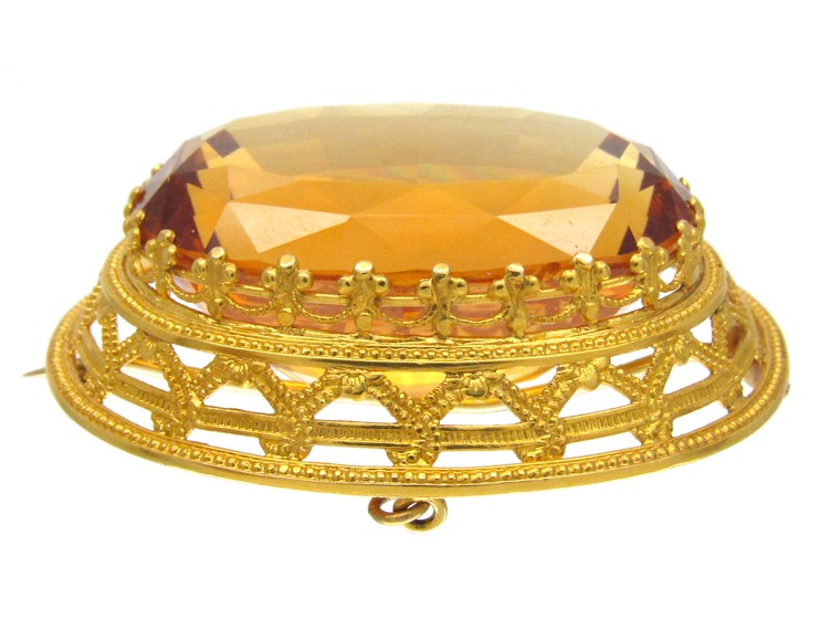 Victorian 18ct Gold & Citrine Brooch