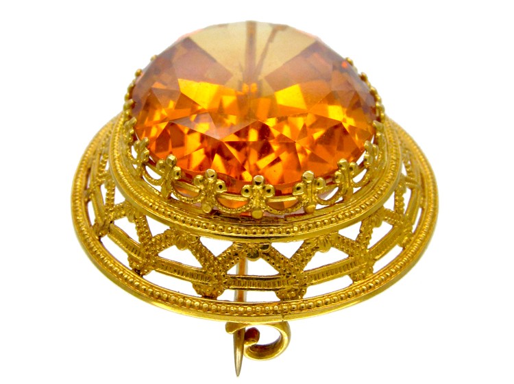 Victorian 18ct Gold & Citrine Brooch