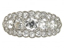 Diamond Boat Shape Cluster Ring