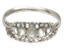 Diamond Boat Shape Cluster Ring