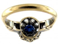 Sapphire & Diamond Cluster Edwardian Ring