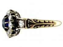 Sapphire & Diamond Cluster Edwardian Ring
