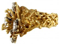 18ct Gold & Diamond Ring in The Shape of A Chrysanthemum