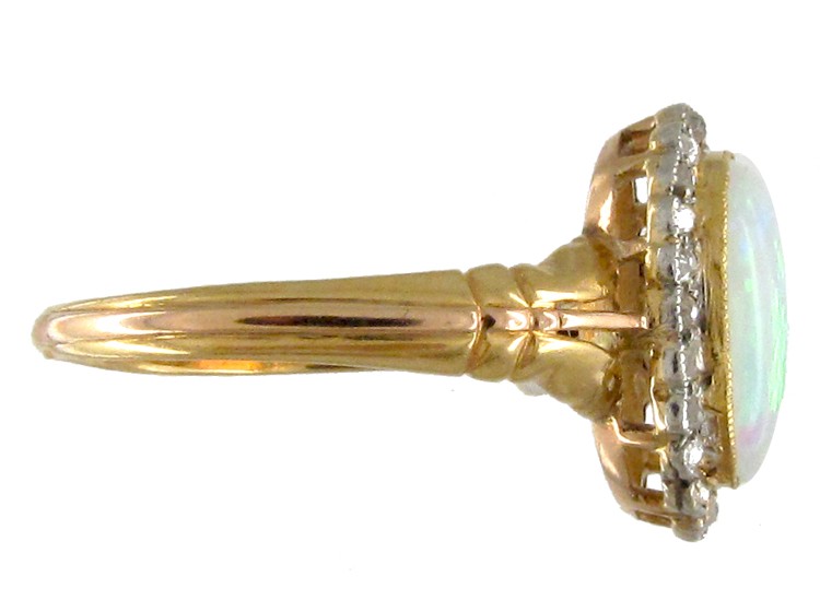 Edwardian Opal & Diamond Cluster Ring