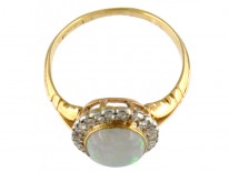 Edwardian Opal & Diamond Cluster Ring