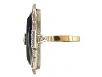 Large Onyx & Diamond Art Deco Ring
