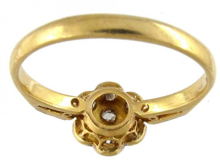 Diamond 18ct & Platinum Cluster Edwardian Ring
