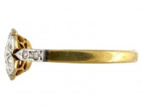 Diamond 18ct & Platinum Cluster Edwardian Ring