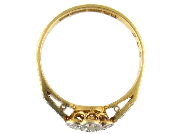 Diamond 18ct & Platinum Cluster Edwardian Ring