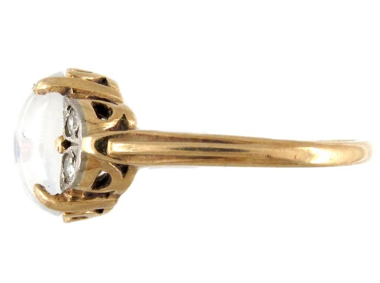 Moonstone & Diamond Edwardian Ring