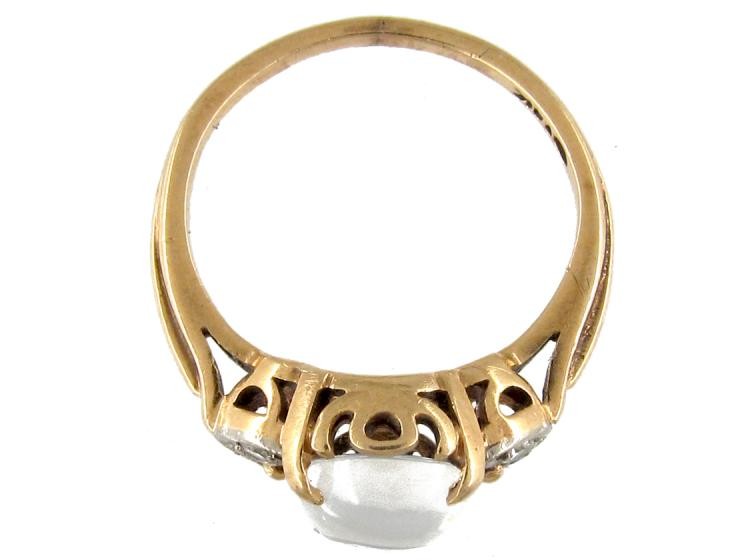 Moonstone & Diamond Edwardian Ring